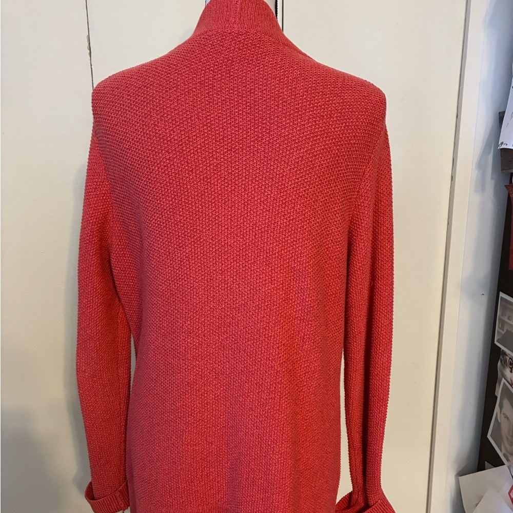 Appleseed's Vibrant Rusty Red Long Cardigan Sweater - Picture 5 of 8